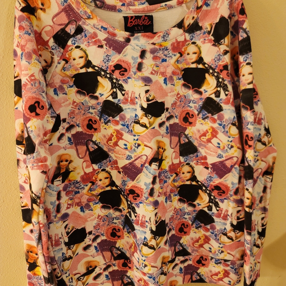 Barbie sweatshirt, size small/medium, original Mattel 2014.